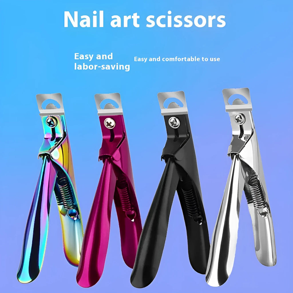 Titanium French nail scissors with U-shaped cutting edge in electrophoresis black colour option