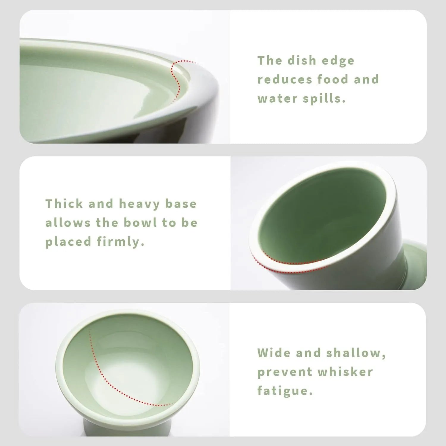Blue ceramic elevated cat food bowl with wide shallow dish for whisker fatigue prevention.