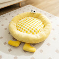 Elf Briquettes plush kennel sleeping mat in blue, sizes XS to L, for dogs and cats