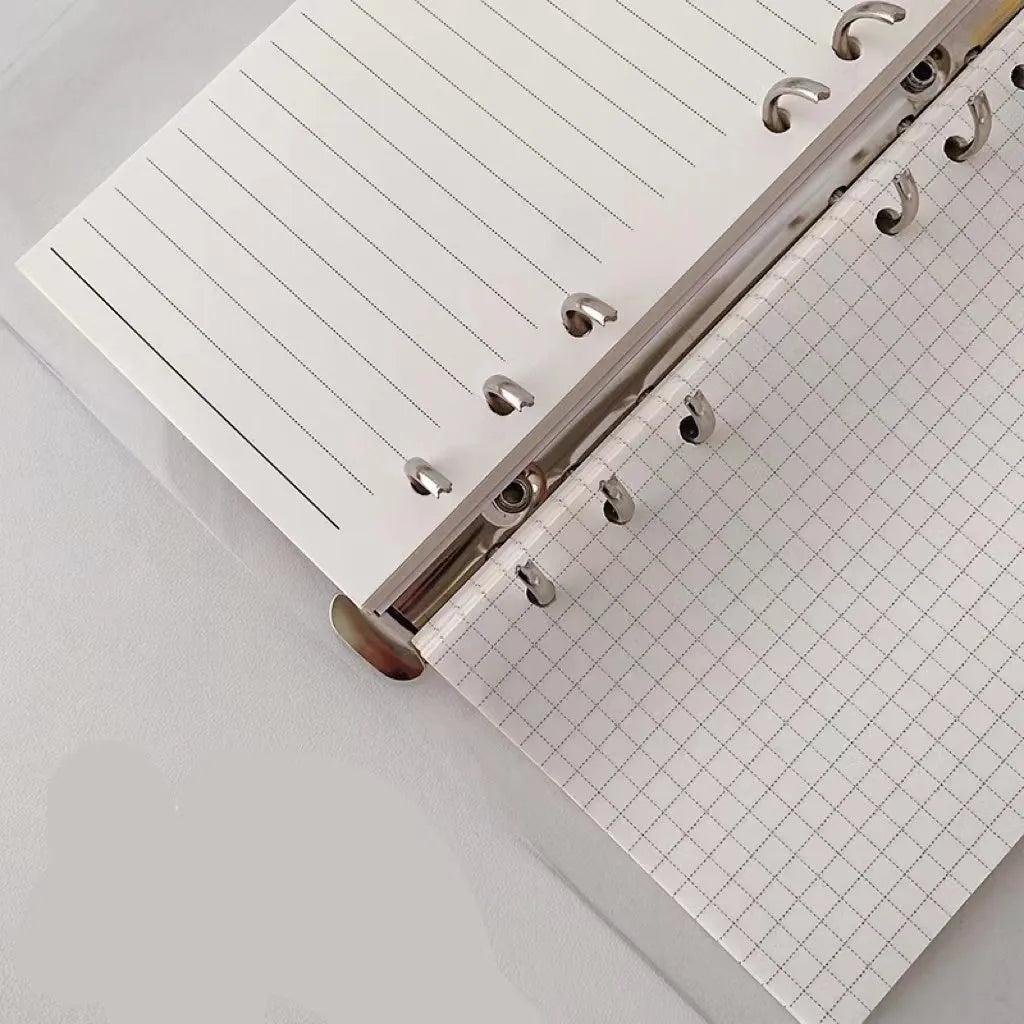 A6 loose-leaf notebook refill with decorative cover, 80 sheets, 6-hole punch