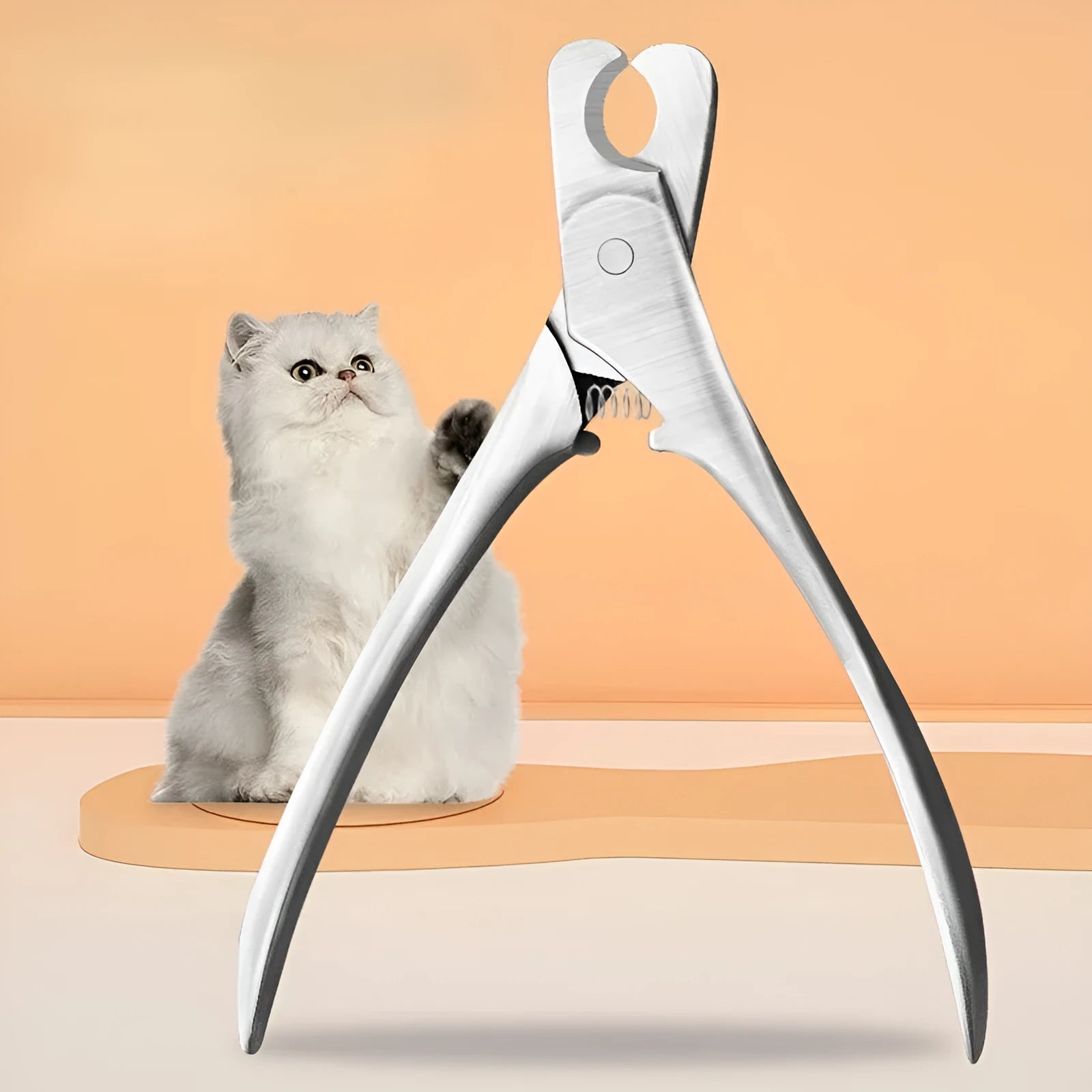 Professional silver stainless steel pet nail clipper for dog and cat grooming