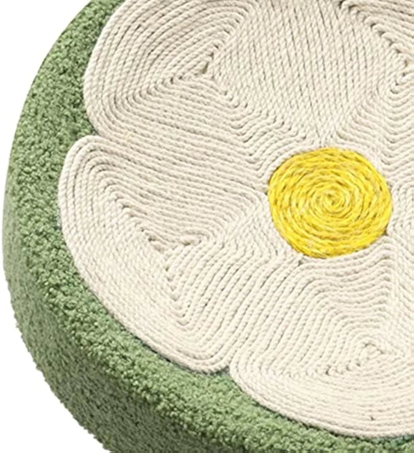 Green sisal cat scratching lounger bowl with 39cm diameter for sleeping and scratching