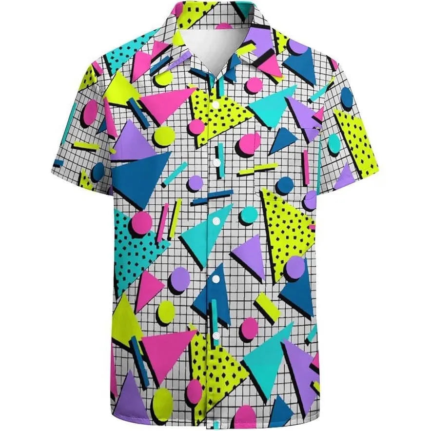 Men's camouflage pattern short sleeve casual shirt in slim fit cardigan style
