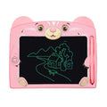 Cartoon children's LCD handwriting drawing board in sky blue, showing a doodle on the 230mm screen with stylus