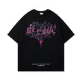 Retro printed cotton t-shirt for men in loose fit with short sleeves and round neck design
