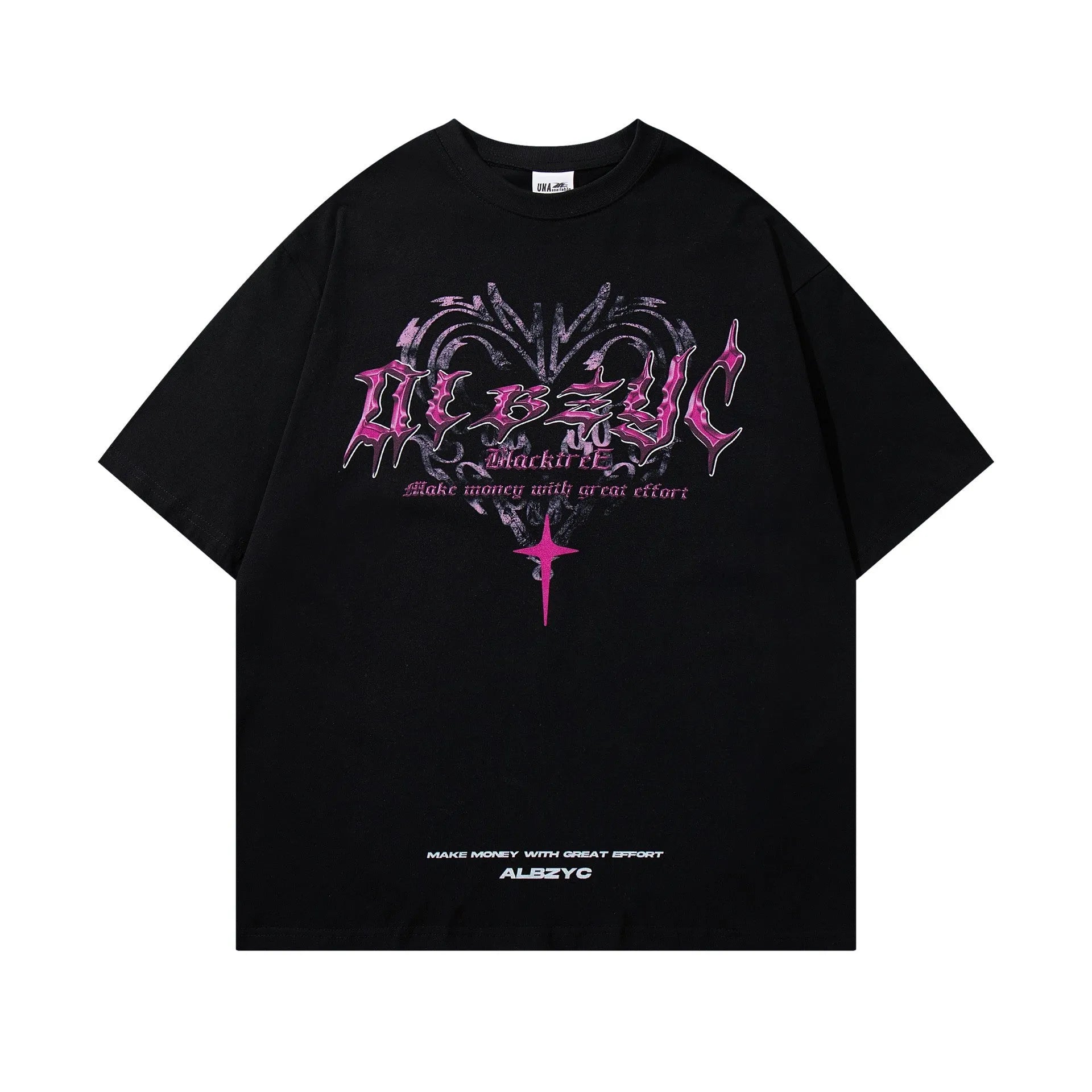 Retro printed cotton t-shirt for men in loose fit with short sleeves and round neck design