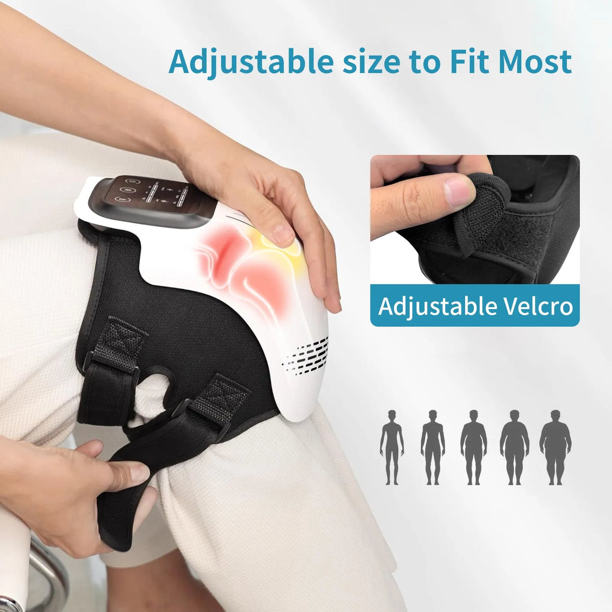 Intelligent electric knee massager in white colour for knee physiotherapy and pain relief