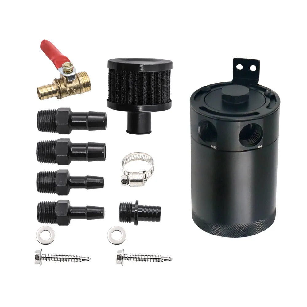 Aluminium automotive machine oil pot with two-hole design in black or silver finish