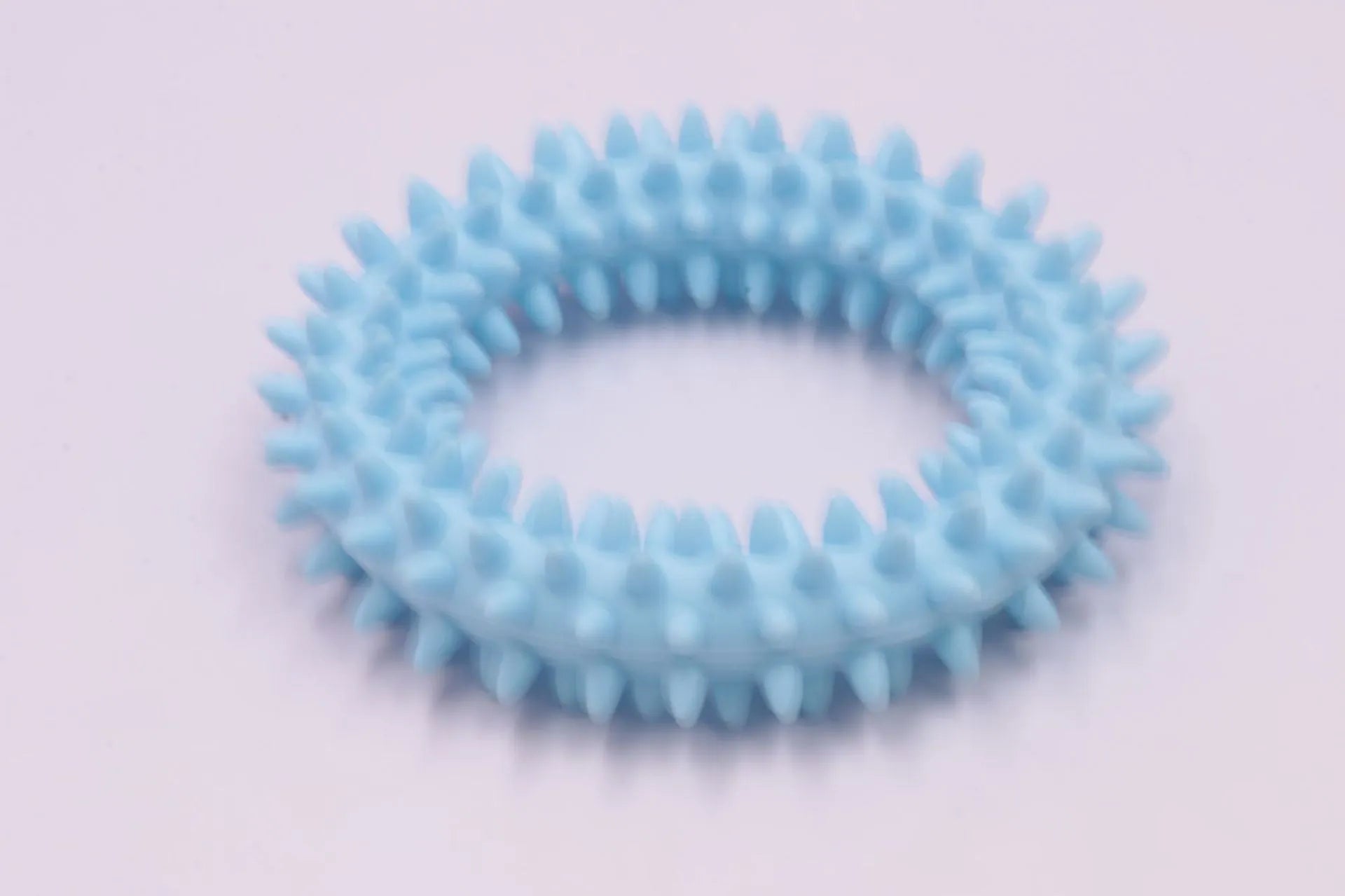 Colourful TPR spiky circle ring dog chew toy for dental cleaning and bite training
