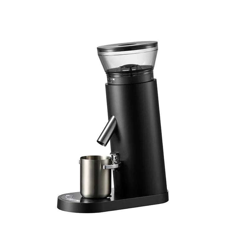 Portable electric coffee grinder with stainless steel 0.5L reservoir in beige or black colour options