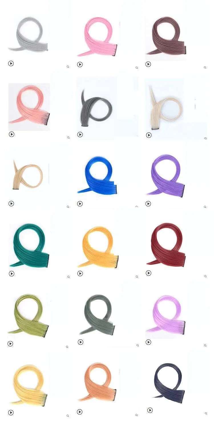60cm gradient curly hair wig patch in mixed silk material showing colour options