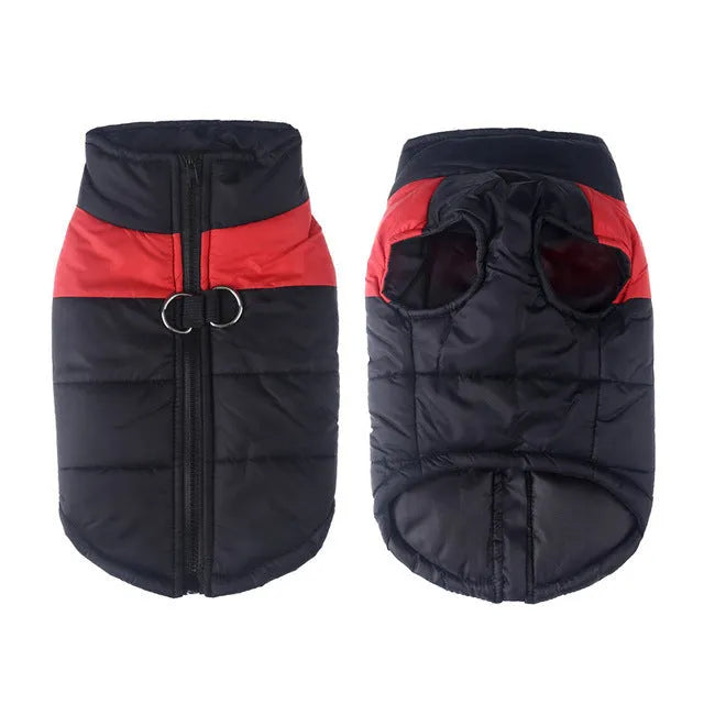 Glossy cotton dog vest in bright red for autumn winter, with size S to 7XL options