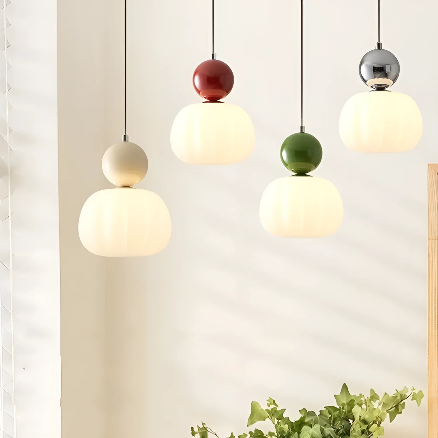 Nordic style pumpkin chandelier ceiling light fixture with alloy construction in single head design
