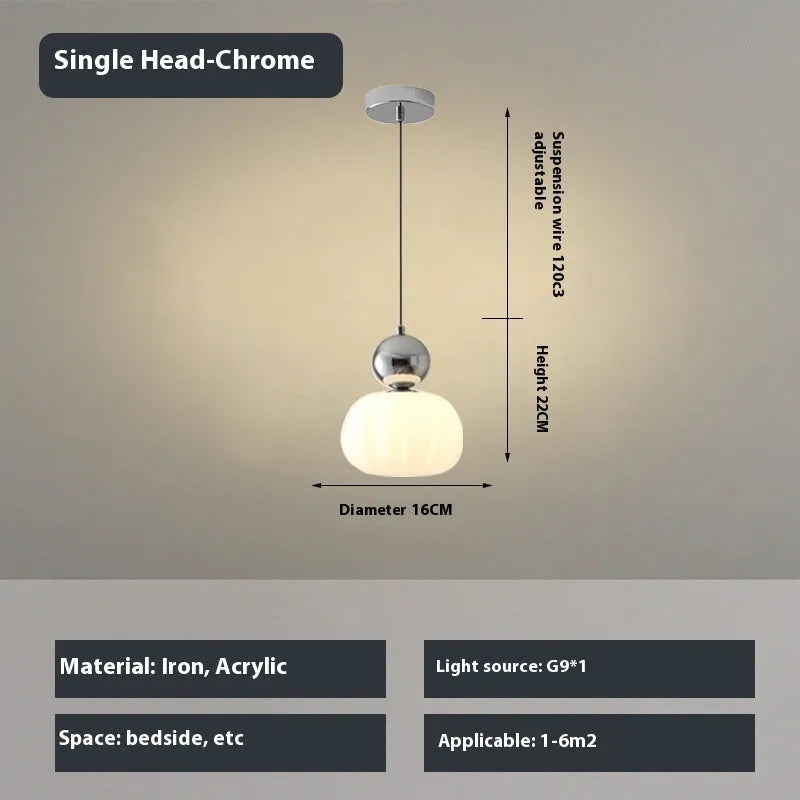 Nordic style pumpkin chandelier ceiling light fixture with alloy construction in single head design