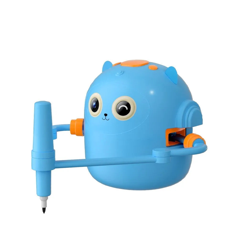 Early education automatic painting robot in Lake Blue with drawing cards and coloured pens