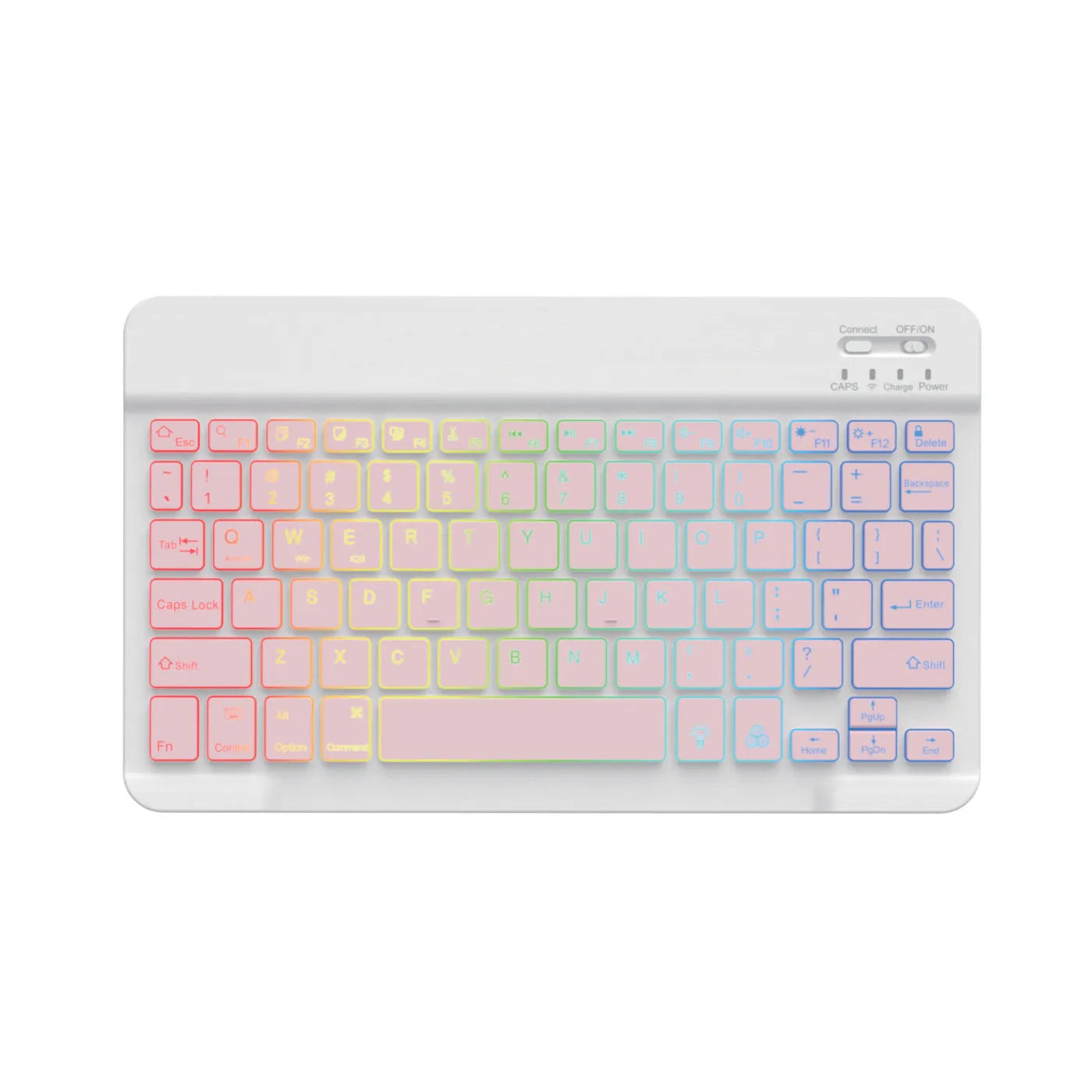 10-inch colourful backlit Bluetooth wireless keyboard for tablets in various colour options