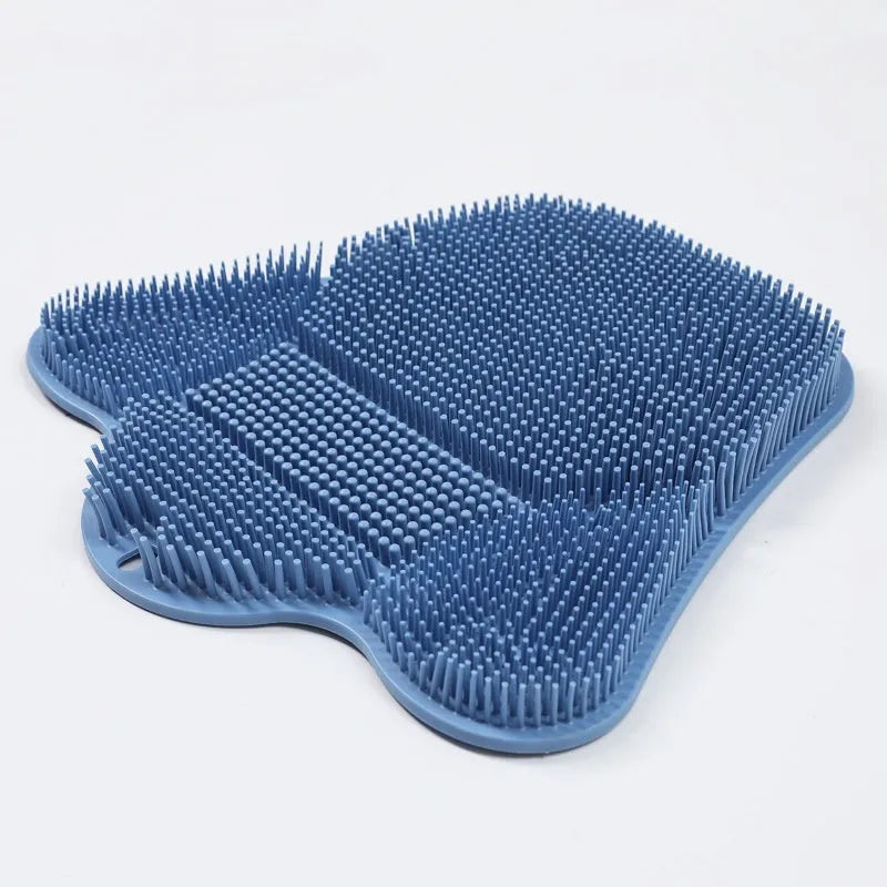 Silicone bath massage cushion mat measuring 31cm by 32cm with textured bristle surface