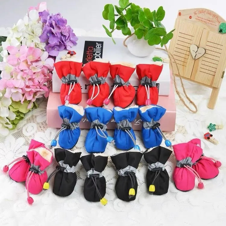 Cloth dog shoes with soft soles in multiple colour options showing decorative casual style