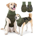 Polyester dog anxiety jacket in Army Green colour showing gentle pressure design for mood soothing
