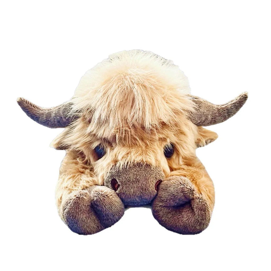 Creative cartoon Highland cow plush toy in 35cm short plush American style