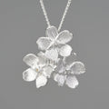 Myosotis sylvatica sterling silver pendant charm with open mouth flower design in gold or silver electroplated finish