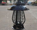 Black solar-powered mosquito lamp with solar panel and 24 LED lights for outdoor garden insect control
