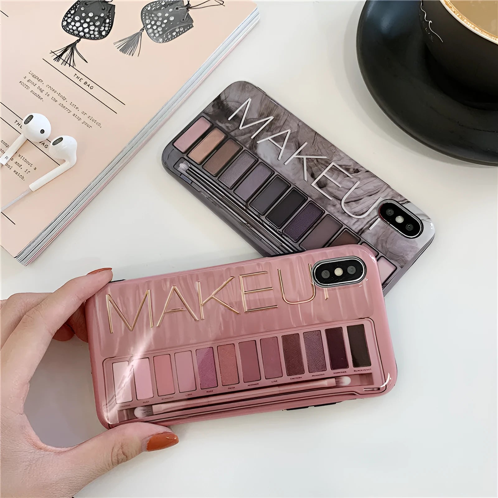 Silicone iPhone case with eye shadow colour finish in flesh tone on iPhone 11 Pro Max