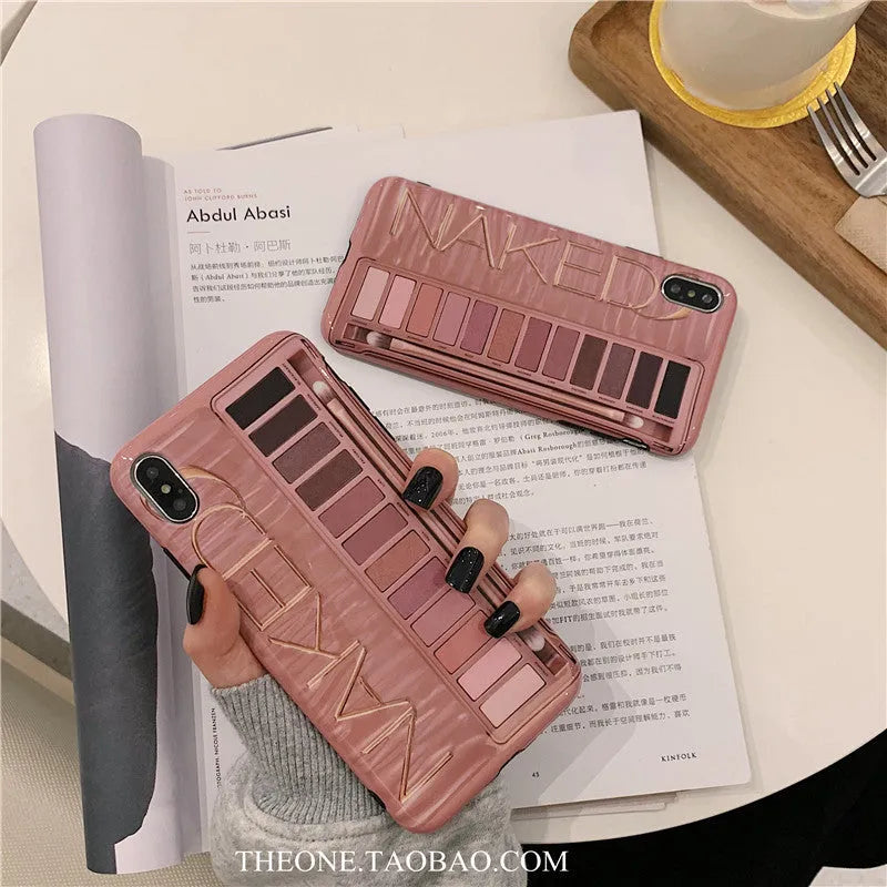 Silicone iPhone case with eye shadow colour finish in flesh tone on iPhone 11 Pro Max