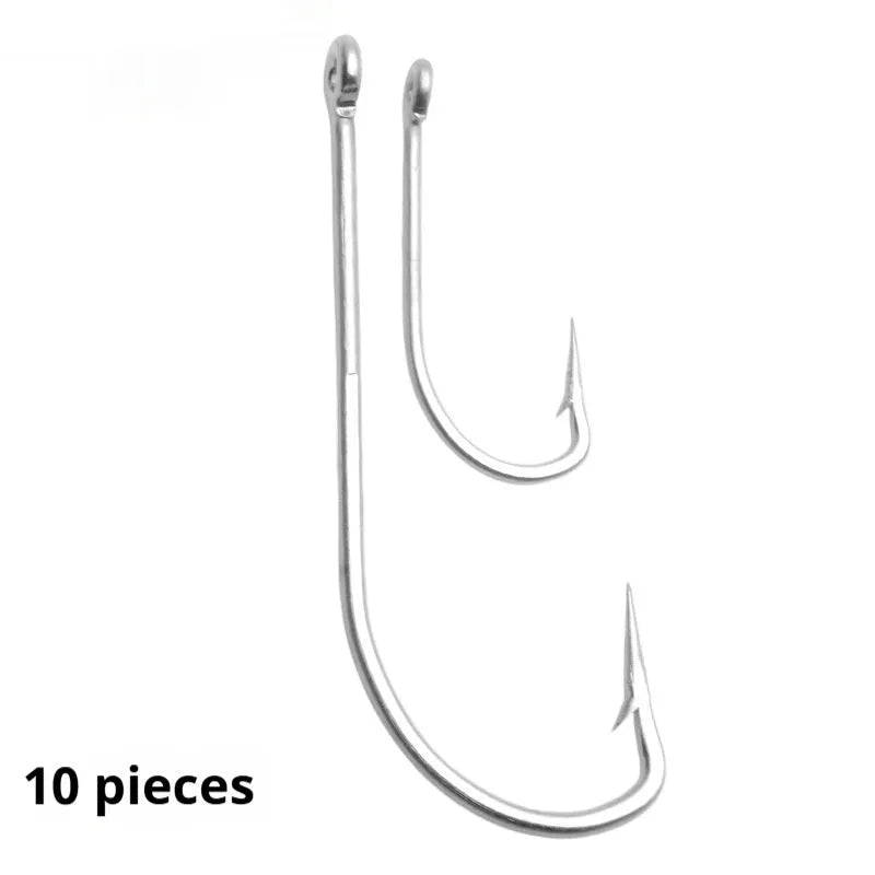 Multi-specification stainless steel sea fishing hooks for ocean boat fishing targeting various species