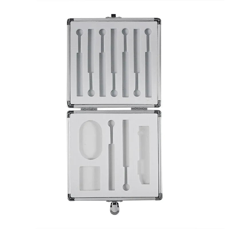 Silver aluminium storage box for a portable soldering iron