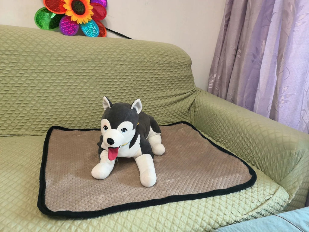 Reusable dog urine absorbent pad in grey, size L 100x72cm, made from polyester fabric for indoor pet training