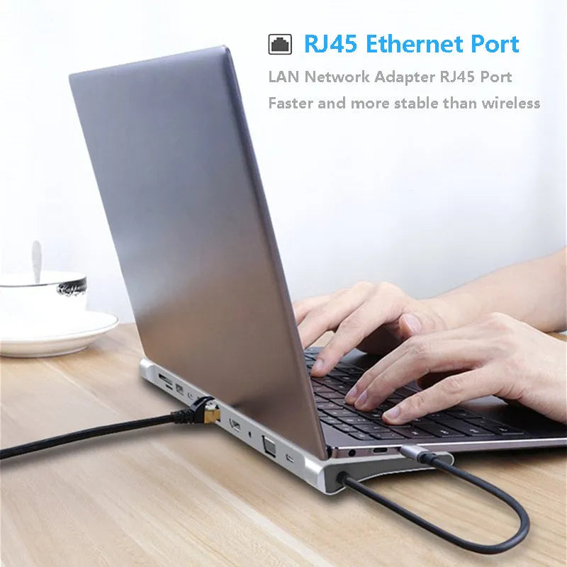 11in1 multifunctional laptop docking station with USB 3.0 ports in photo colour