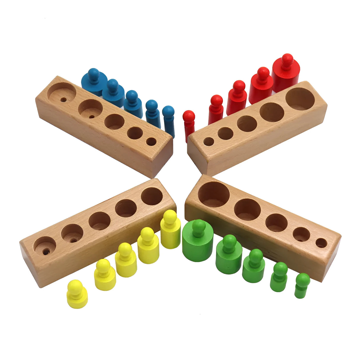 Montessori wooden cylinder socket building blocks for early education fine motor skills age 2 plus