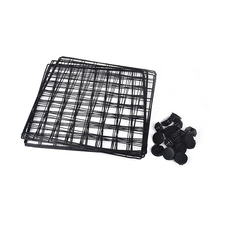 Set of 6 black metal pet fence panels for indoor and outdoor pet containment