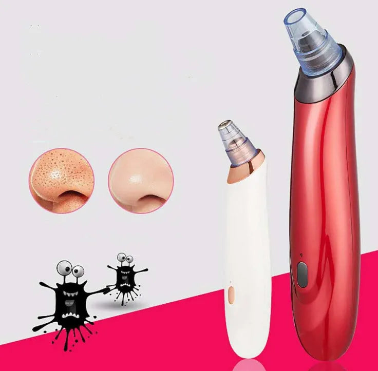 Electric blackhead remover tool with vacuum suction and nozzle attachments