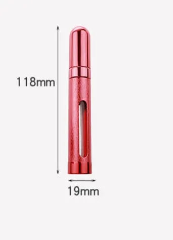 12ml aluminium portable perfume bottle with glass liner in six colour options