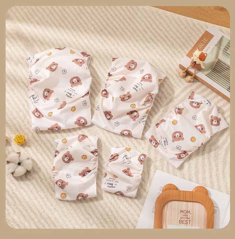 Cartoon bone paw print pattern reusable male dog diaper belly band with fastener tape