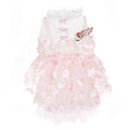 Dog clothes skirt for small dogs made from polyester fibre and lace in size L or XL with three-dimensional lace skirt