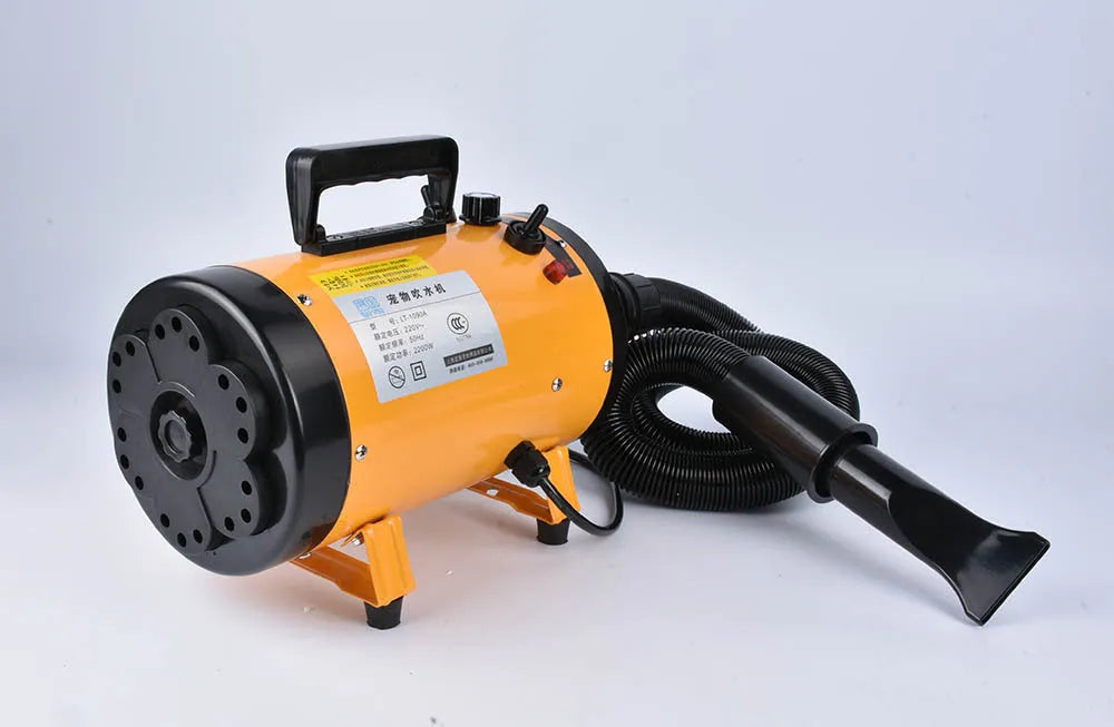 Dog hair dryer in metal housing with 2200W motor, available in Black colour option