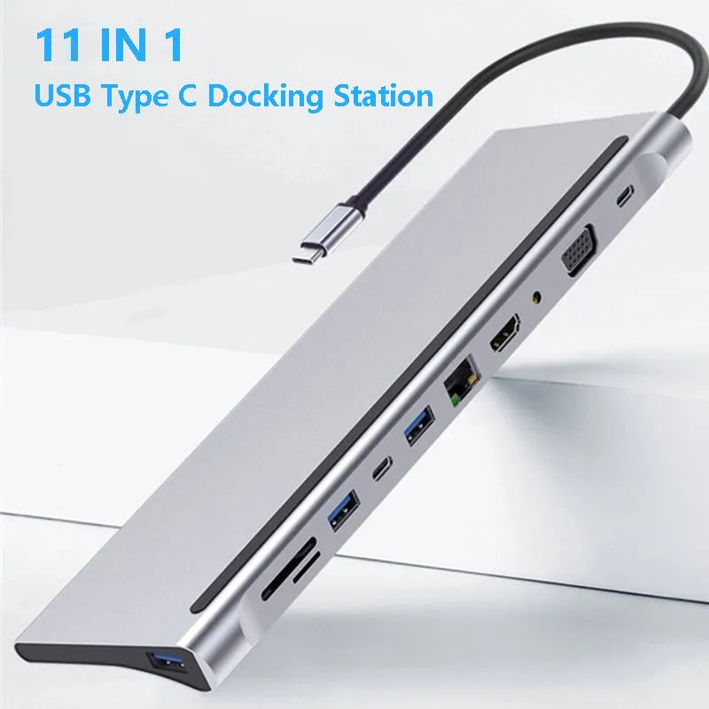 11in1 multifunctional laptop docking station with USB 3.0 ports in photo colour