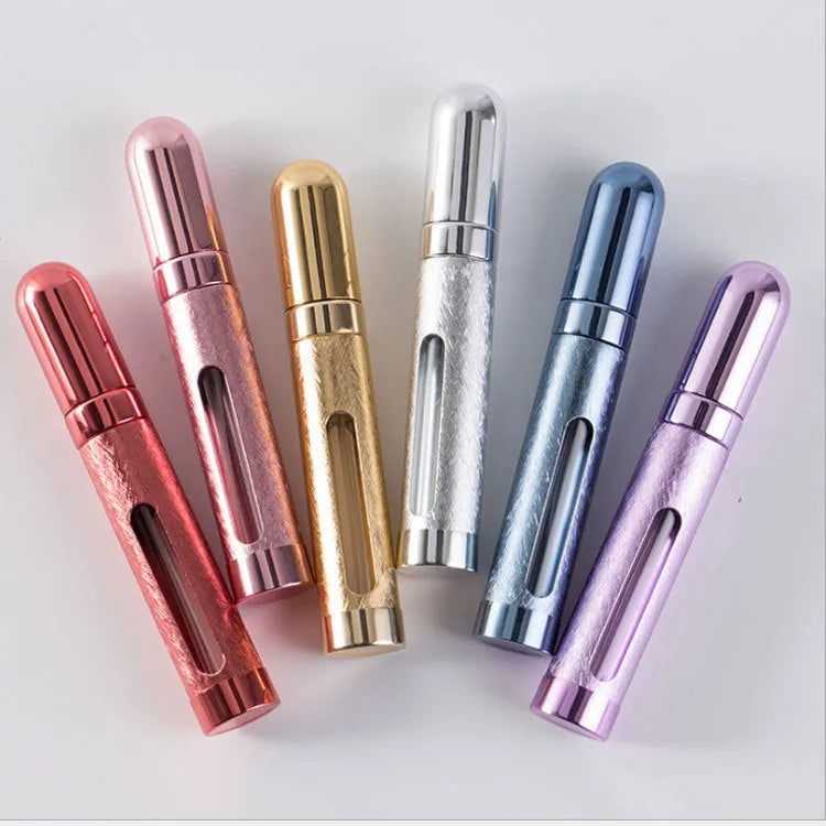 12ml aluminium portable perfume bottle with glass liner in six colour options