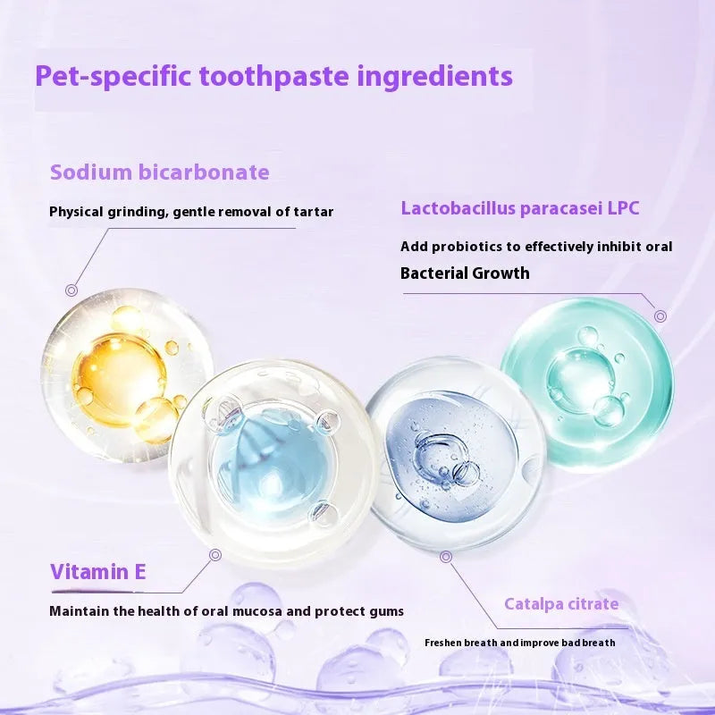 Pet toothbrush pen with 5ml dental gel and built-in applicator brush for dog and cat teeth cleaning