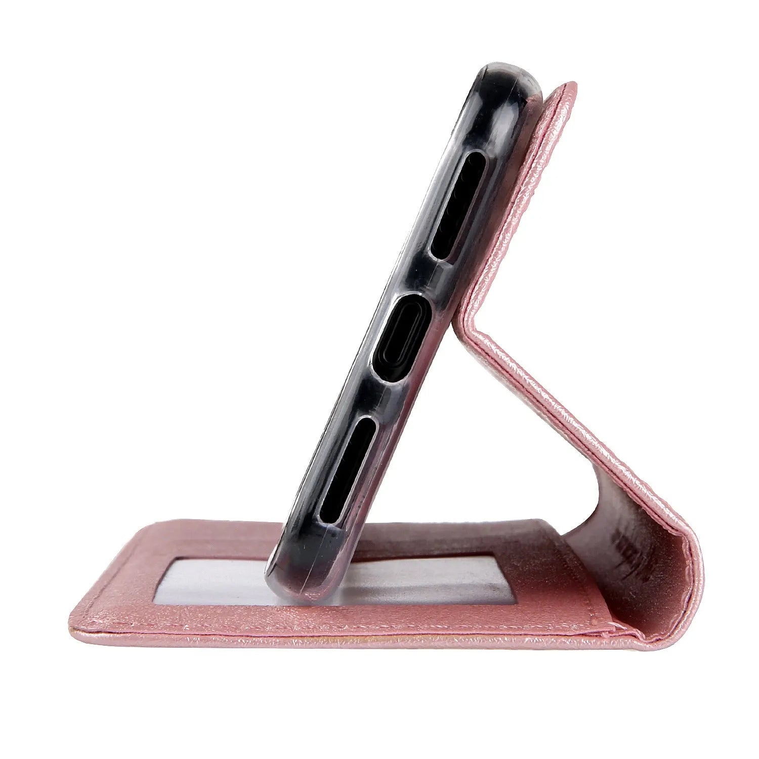 PU leather flip phone case for Apple iPhone with integrated card slots in multiple colours.