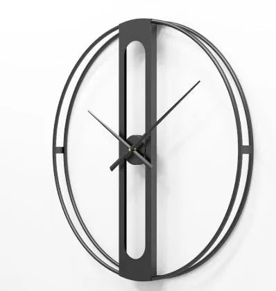 Round metal wall clock with 50 cm diameter in black or gold finish