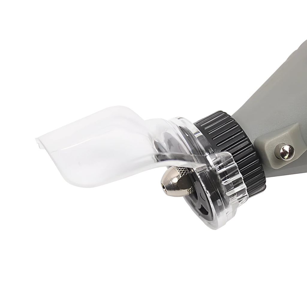 Transparent plastic horn protective cover for Delta industrial tools with 17.5-19mm thread port.