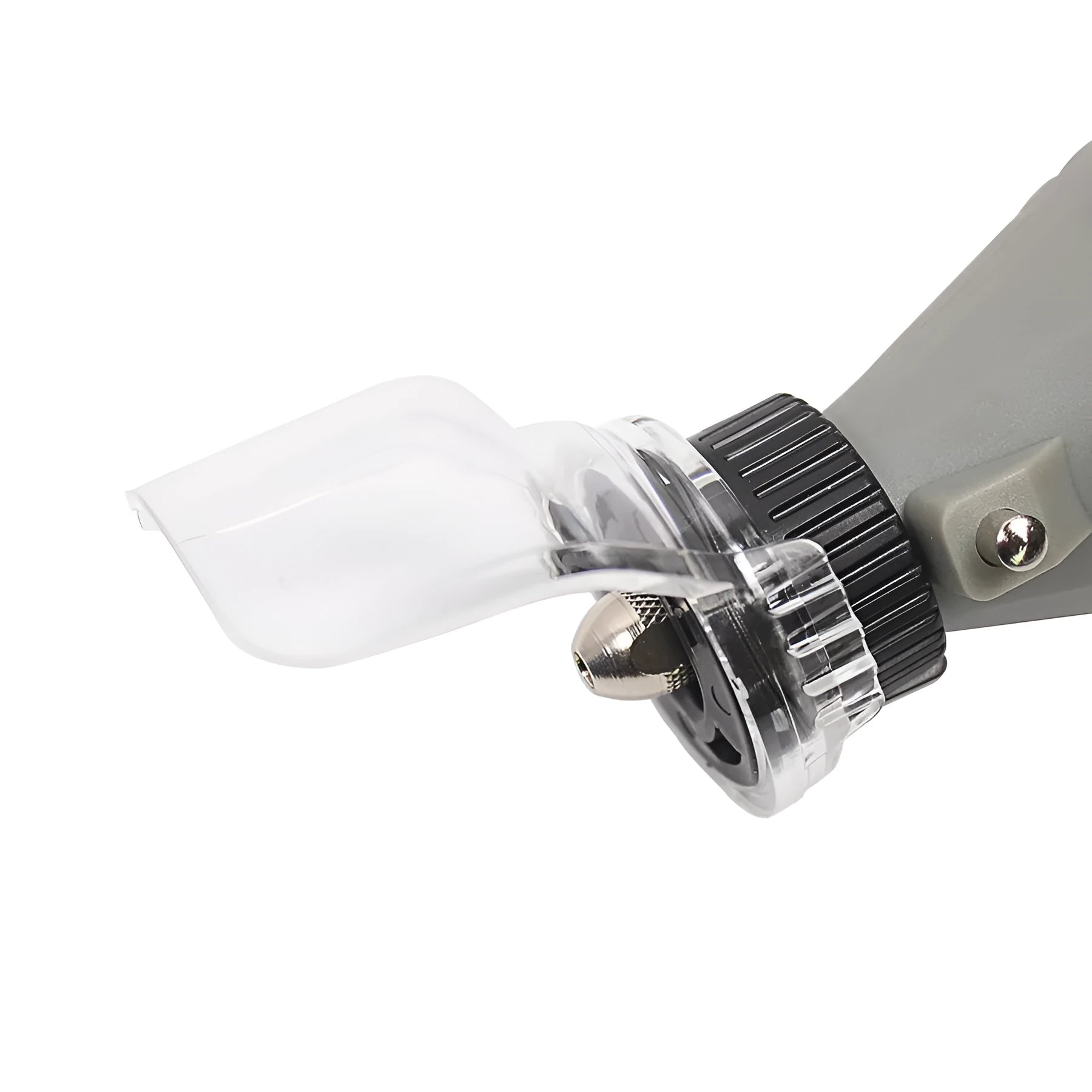 Transparent plastic horn protective cover for Delta industrial tools with 17.5-19mm thread port.