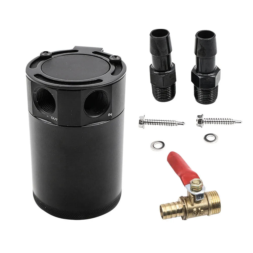 Aluminium automotive machine oil pot with two-hole design in black or silver finish