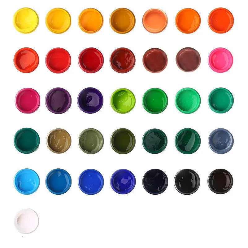 Bottled 100g gouache paint pigment for children's drawing in a choice of eight colours.