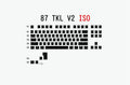 Black and white Pudding V2 PBT doubleshot keycap set for mechanical keyboards, showing translucent legends.