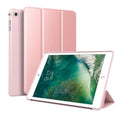 iPad clamshell protective case in black TPU, shown open next to an iPad tablet.